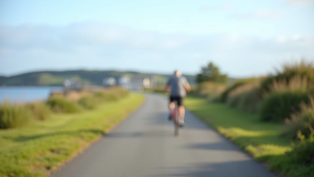 Wide paved cycling path along waterfront with sea views, Dungarvan coastal scenery with clear markings